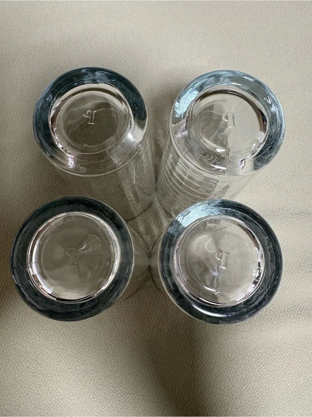 Pasabahce Block Optic Windowpane 8 oz Juice Drinking Glasses Set of 4 - EUC